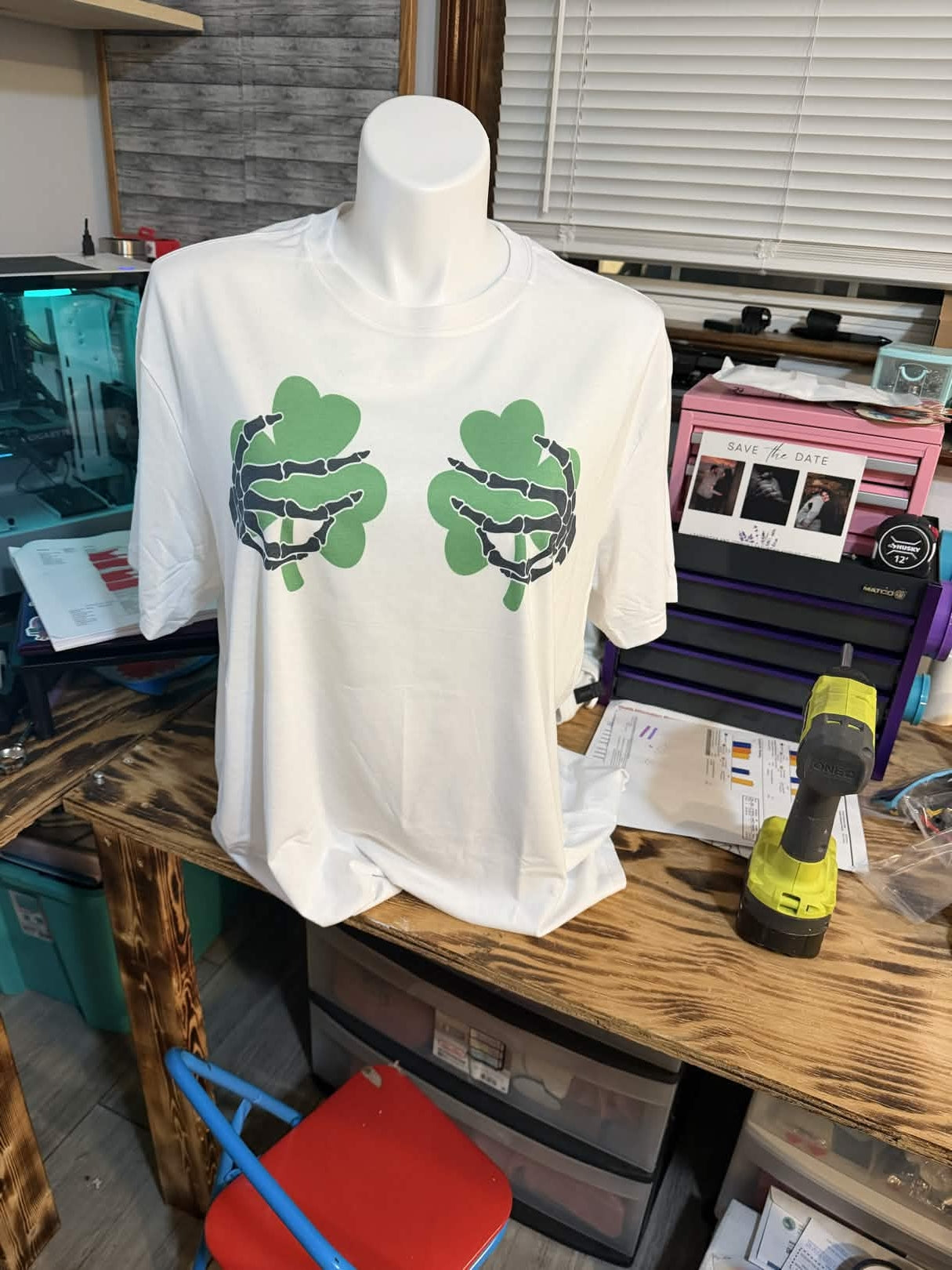 Lucky Skeleton Shamrock T-Shirt