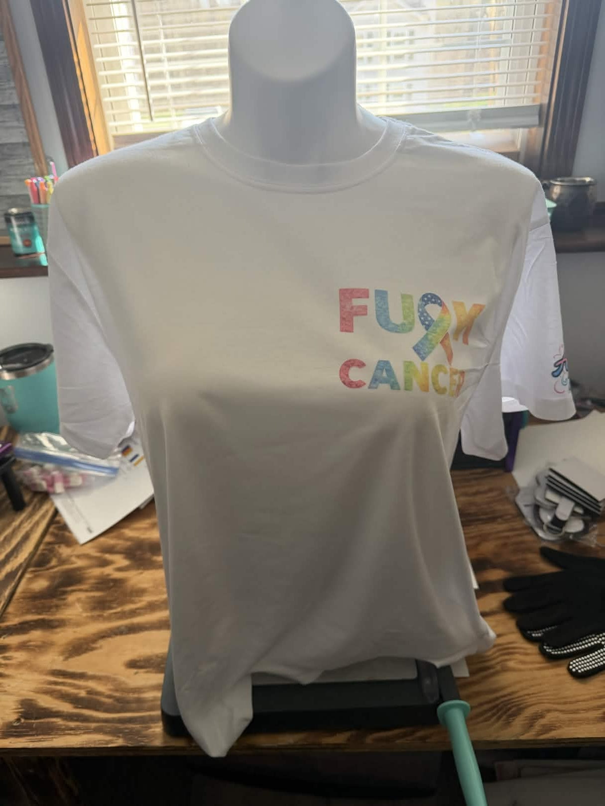 Fight Cancer Patriotic Ribbon T-Shirt