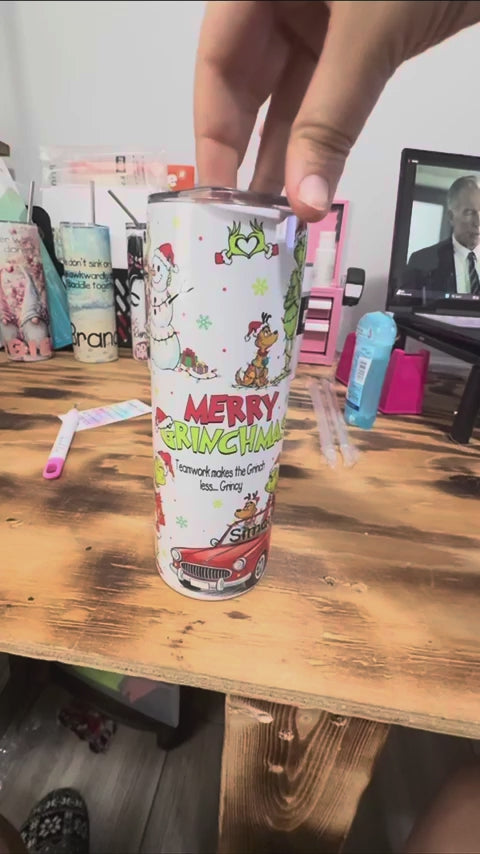 Personalized Grinch-Inspired Christmas Tumbler