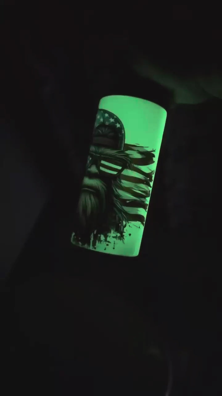 Patriotic Bigfoot Stainless Steel Koozie